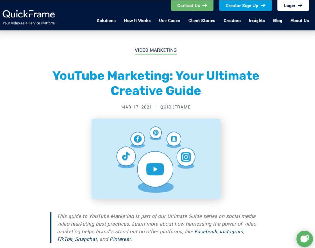 YouTube Marketing Guide header and image of social networks.
