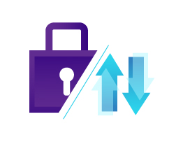 security sign with increase and decreasing arrows