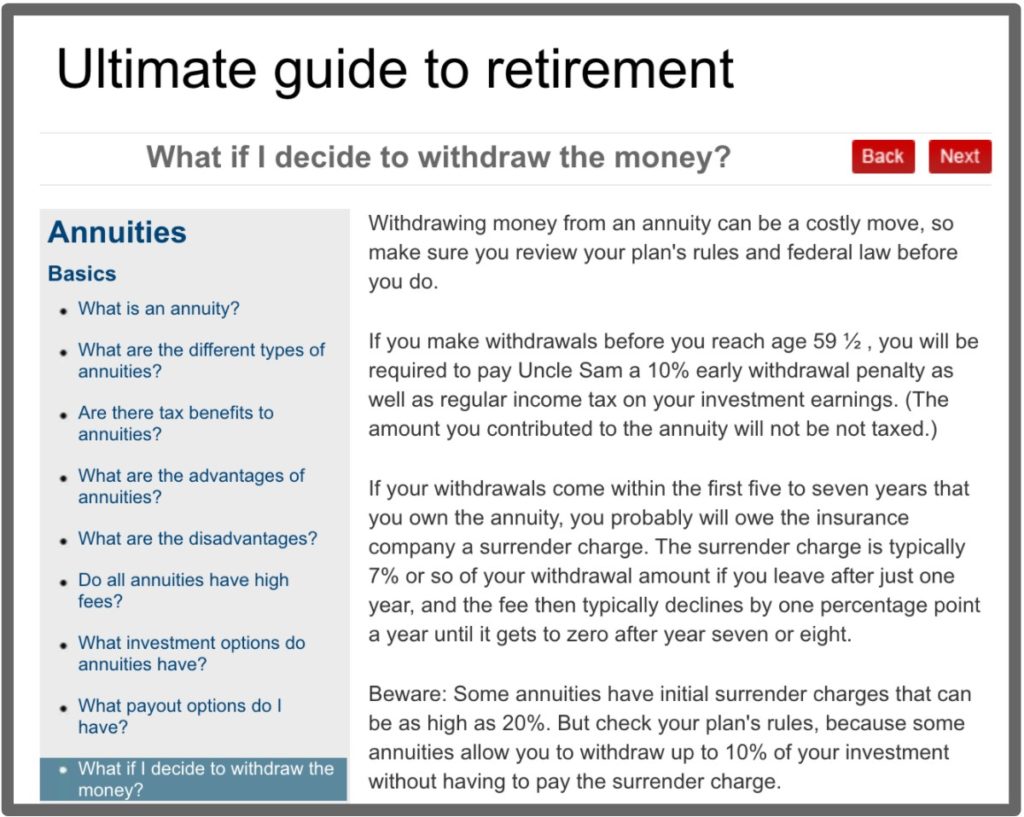 CNN article about the impact of annuity withdrawals.